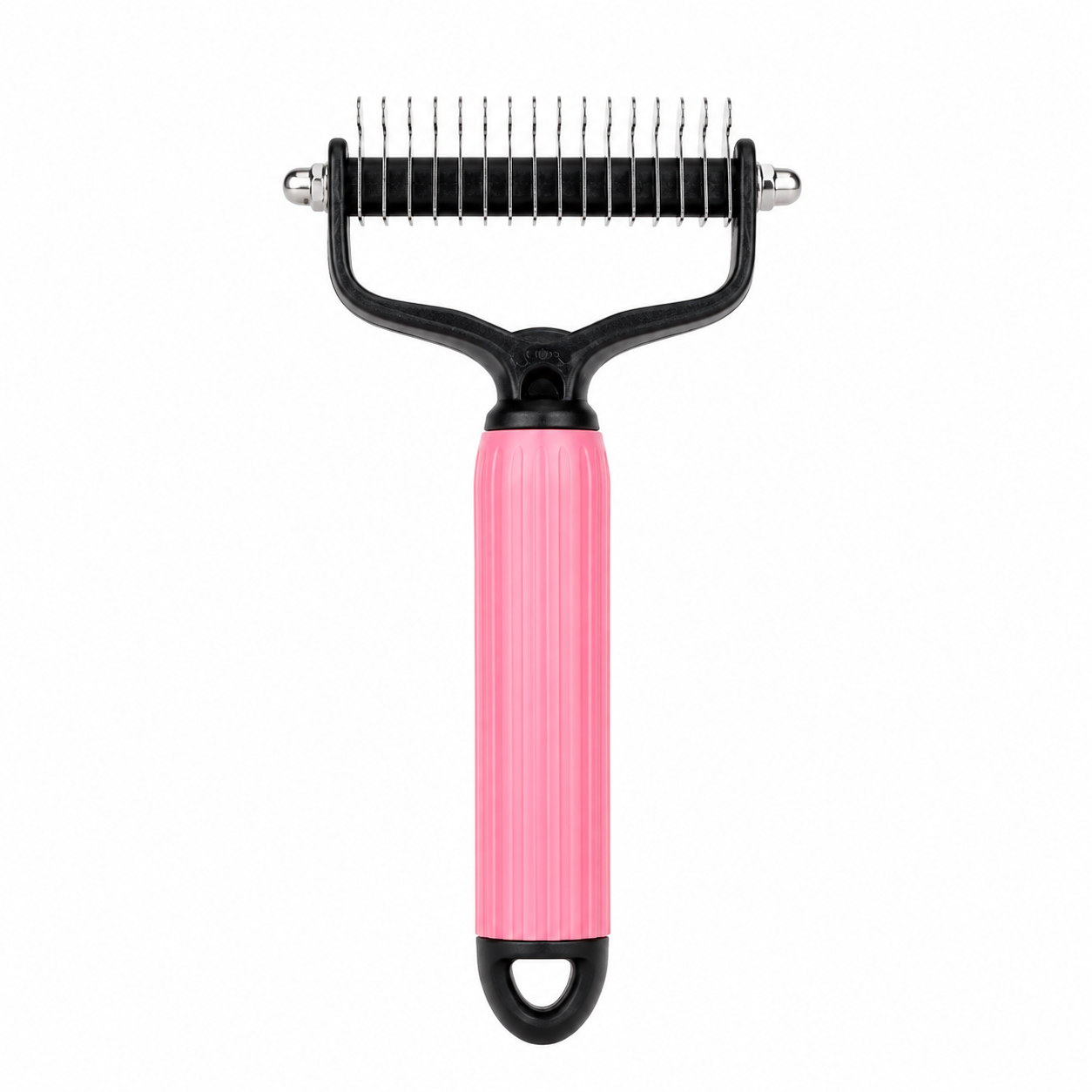 Ergonomic non-slip handle of the pet detangling comb