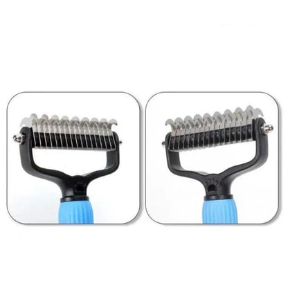 Pet grooming comb packaging with stainless steel double-sided design