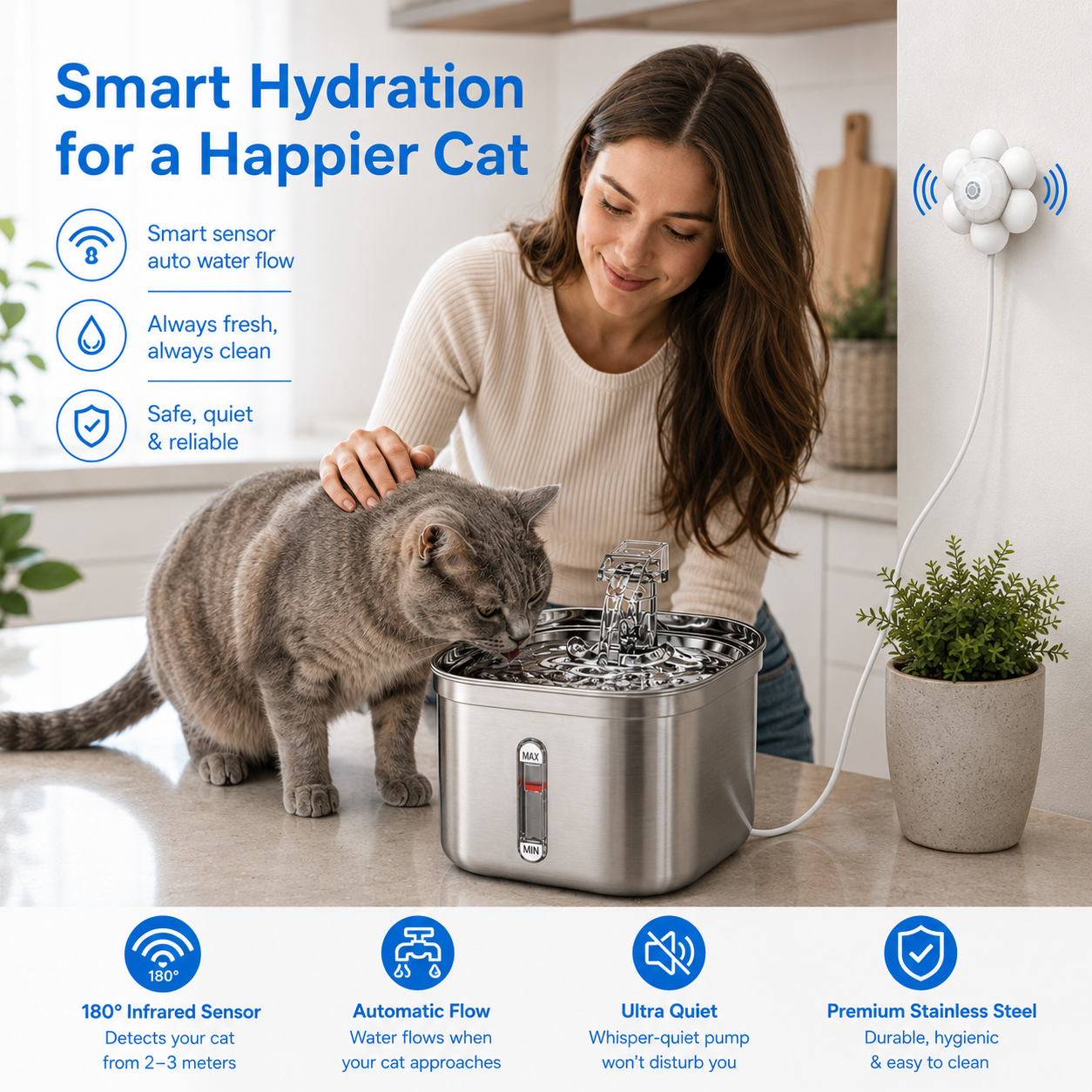 PurrFlow Smart Cat Water Fountain for cats - Australian pet hydration